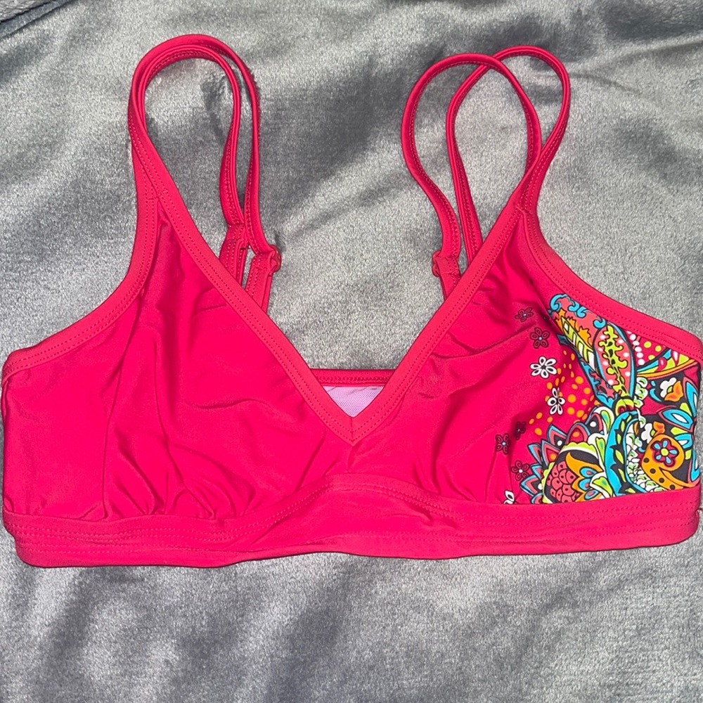 Athleta Womens Red Bathing Suit Bikini Top (Size 34 B/C) - Picture 1 of 3